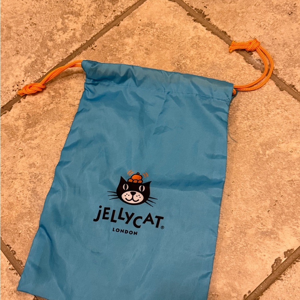 Jellycat Teal Dust Bag with Orange Strings